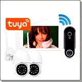 Комплект беспроводной домофон SkyNet 1100-Tuya (1+2)
