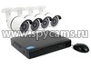 Готовый комплект 5mp уличного видеонаблюдения: SKY-2604-5M + KDM 018-A5 (4 уличные камеры со звуком и гибридный видеорегистратор)